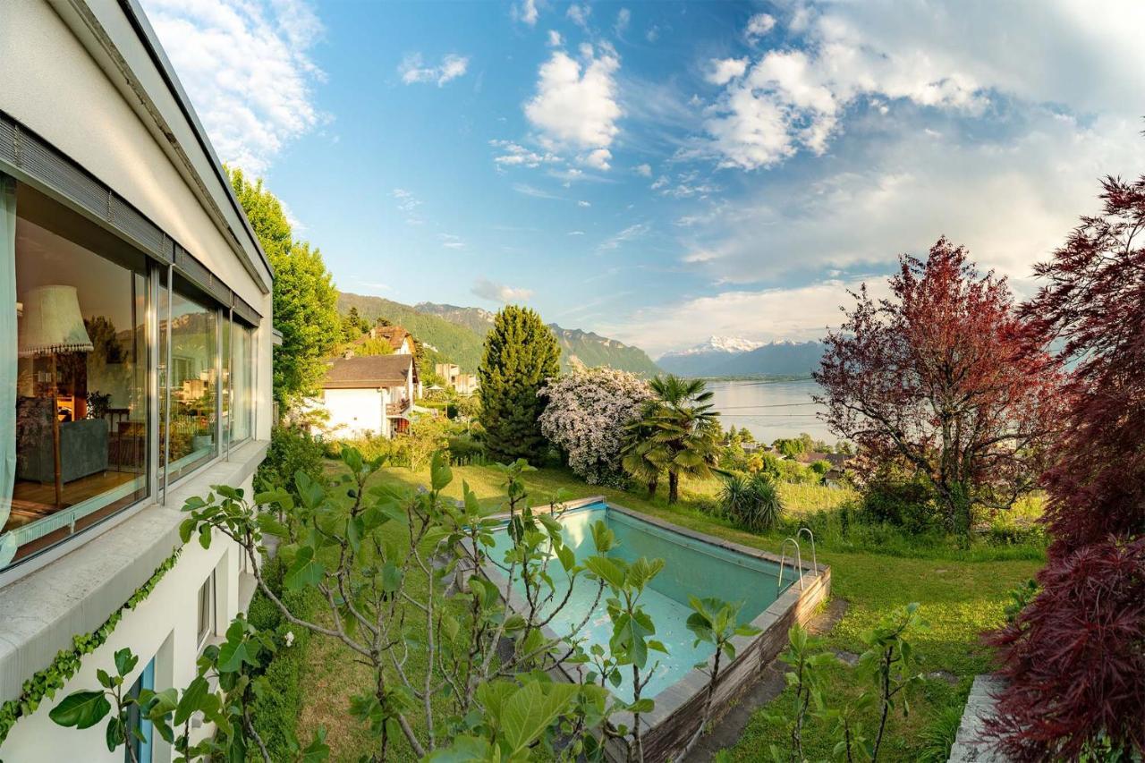 Ground Floor Rooms With Stunning Lake View & Garden Access Montreux Exterior foto